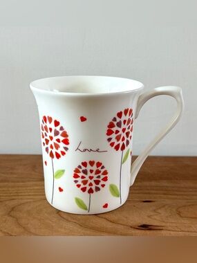 Queen's Kitchen Love Is All Around ‘Petals’ Hearts Flowers Bone China Mug